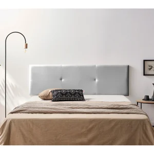 Hoofddeel Bekleed ALMA Kunstleer 90x50x5 cm – Zilver – Moonia Hoofddeel Bekleed ALMA Kunstleer 90x50x5 cm – Zilver – Moonia