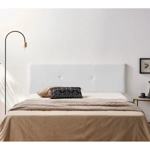 Hoofddeel Bekleed ALMA Kunstleer 170x50x5 cm – Wit – Moonia Hoofddeel Bekleed ALMA Kunstleer 170x50x5 cm – Wit – Moonia