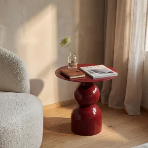 Metalen bijzettafel – Terracotta – JASMIA Metalen bijzettafel – Terracotta – JASMIA