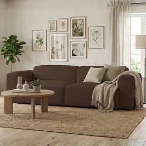 HUNZA – 3-zitsbank met slaapfunctie 152×202 cm, stof Fjord 47 bruin HUNZA – 3-zitsbank met slaapfunctie 152×202 cm, stof Fjord 47 bruin