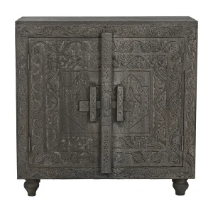Houten dressoir 91,5x40x90 cm, gesneden, grijs Houten dressoir 91,5x40x90 cm, gesneden, grijs