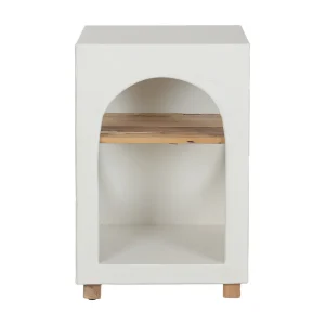 Houten bijzettafel 40x40x60 cm, wit beton Houten bijzettafel 40x40x60 cm, wit beton