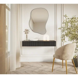 Kaptafel met lade – 110 cm – hangend – zwart – VELDIO Kaptafel met lade – 110 cm – hangend – zwart – VELDIO