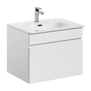 ICON witte set: onderkast 80cm + ingebouwde keramische wastafel ICON witte set: onderkast 80cm + ingebouwde keramische wastafel