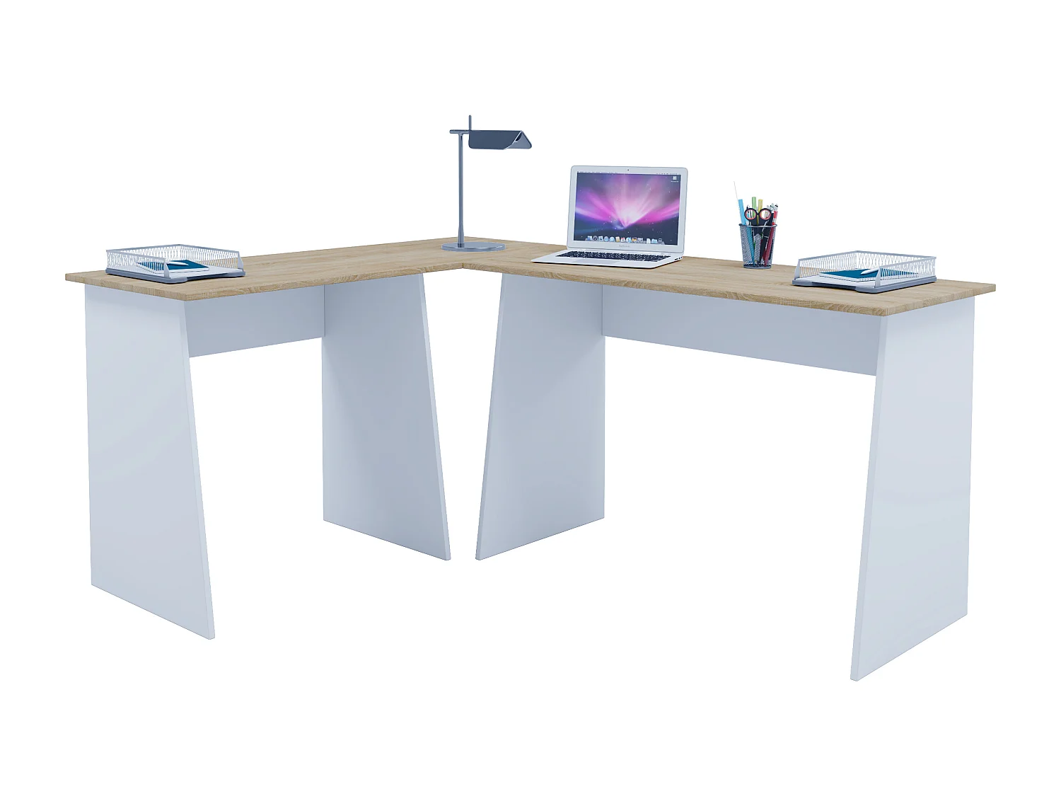 Houten hoek bureau hoek tafel Masola