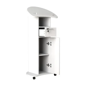 Houten staande bureauluidsprekerconsole rollen Redola T Houten staande bureauluidsprekerconsole rollen Redola T