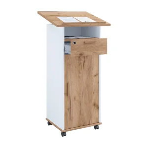 Houten staande bureauluidsprekerconsole rollen Melta T Houten staande bureauluidsprekerconsole rollen Melta T