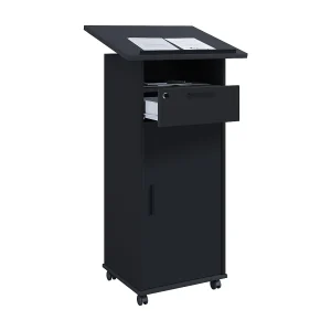 Houten staande bureauluidsprekerconsole rollen Melta T Houten staande bureauluidsprekerconsole rollen Melta T