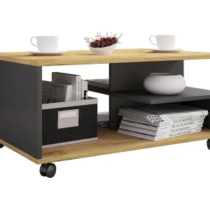 Houten Sofatic Koffietafel Rollen Stango