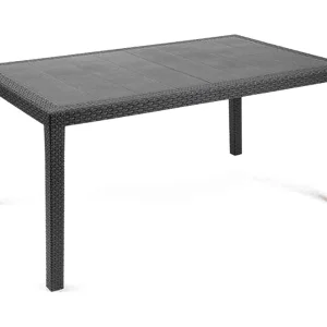 Dmora Buiten Tafel Imola 78x138x72h cm Antraciet 8 Personen Waterdicht, Weerbestendig, Vaste Tafel Made in Italy