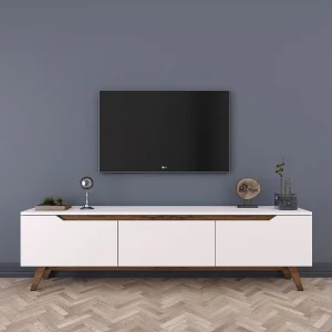 Moderne Houten TV-meubel "Digi" met 3 Deuren – Bruin – 180 x 35 x 48 cm Moderne Houten TV-meubel "Digi" met 3 Deuren – Bruin – 180 x 35 x 48 cm