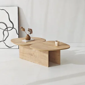 Houten salontafel "Stones" 125 x 60 x 38 cm – Saffier eik