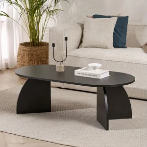 Houten salontafel "Melina" 120 x 60 x 40 cm – Zwart hout