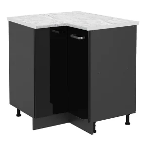 Hoekkast zwart hoogglans 75.6x60x81.6 r-line Hoekkast zwart hoogglans 75.6x60x81.6 r-line