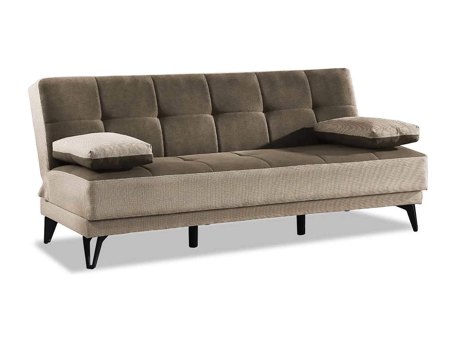Dmora Slaapbank 3-zits Jordi 87x190 cm Zwart, Click-clack Verstelbaar, 3 Zitplaatsen