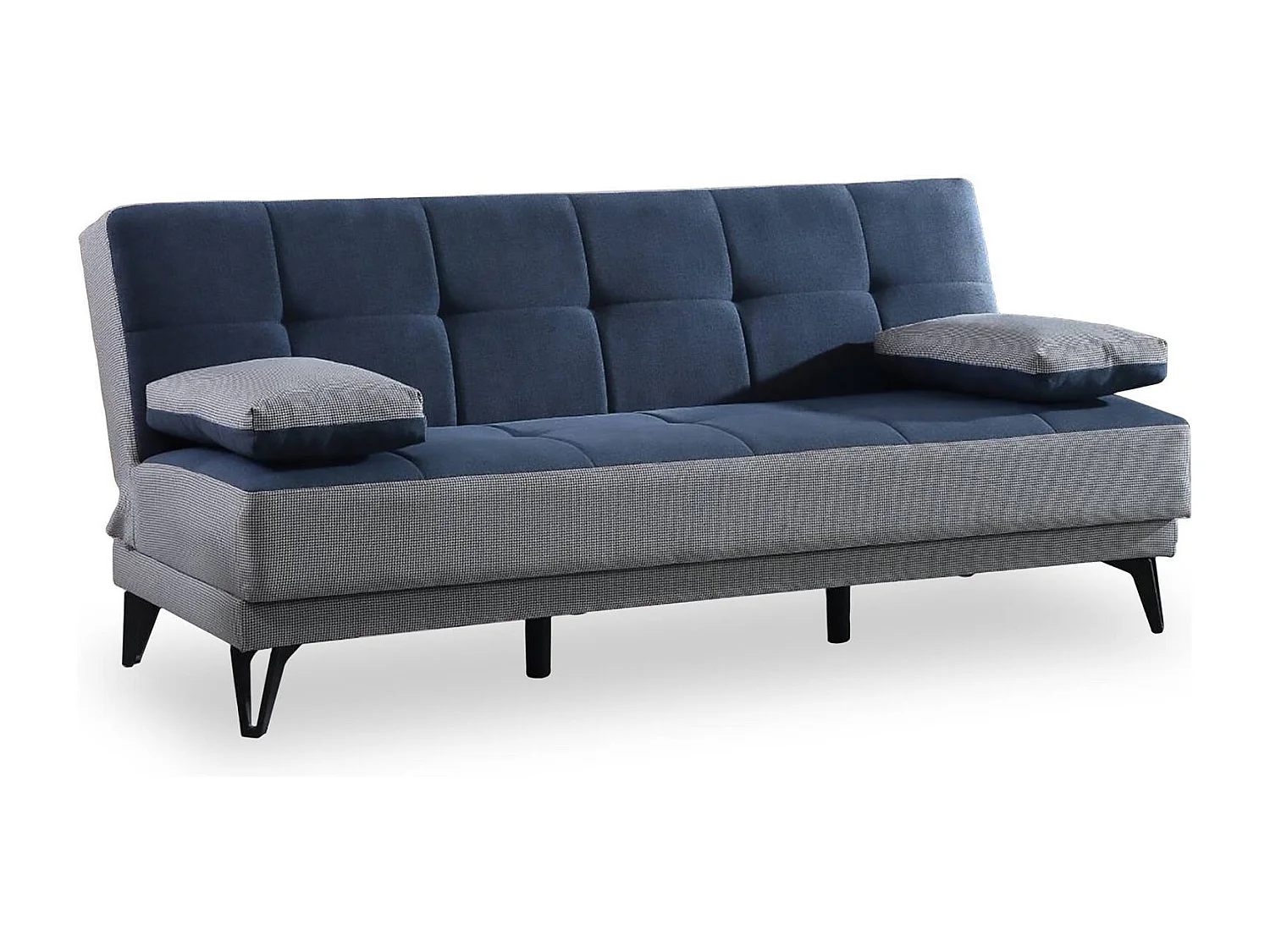 Dmora Slaapbank 3-zits Jordi 87x190 cm Zwart, klapmechanisme, 3 zitplaatsen