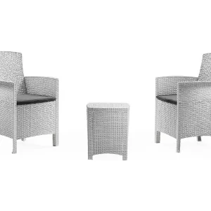 Dmora Tuinset Jupiter Wit, 2-Persoonsbankje & Tafel, Weerbestendig Italiaans Design