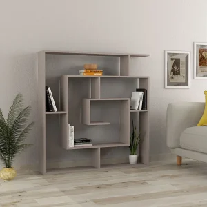 Moderne Houten Boekenkast "Labirent" – 125 x 22 x 129 cm – Licht Mokka Afwerking Moderne Houten Boekenkast "Labirent" – 125 x 22 x 129 cm – Licht Mokka Afwerking