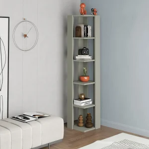 "Nati Houten Boekenkast – 5 Planken – Groen – Modern Ontwerp – 32 x 32 x 161 cm"