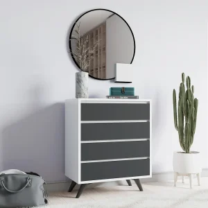 "Suvera Houten Ladenkast – Wit – 70 x 40 x 86 cm – Modern en Elegant Ontwerp"
