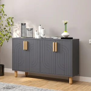 Moderne Houten Buffet "Rodney" – 120 x 30 x 74 cm – Antraciet Grijs