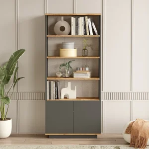 Moderne houten boekenkast "Forlan" 75 x 26,8 x 168,3 cm – Atlantische Den Moderne houten boekenkast "Forlan" 75 x 26,8 x 168,3 cm – Atlantische Den