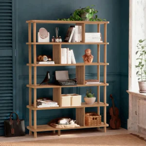 "Meta Houten Boekenkast met 10 Planken – Bruin – 120 x 28 x 168 cm"