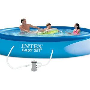 Intex Easy Set Opblaasbaar rond opzetzwembadset 396x84cm Blauw