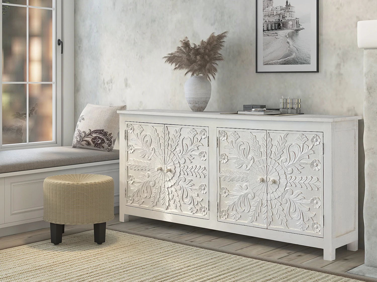 Kalhana Dressoir 4 deuren creme