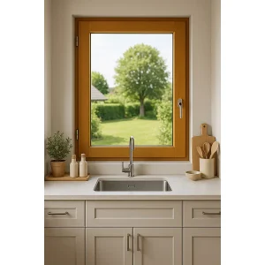 Houten raam 1 blad H95 x L60 Linker trekribbenpaneel Houten raam 1 blad H95 x L60 Linker trekribbenpaneel