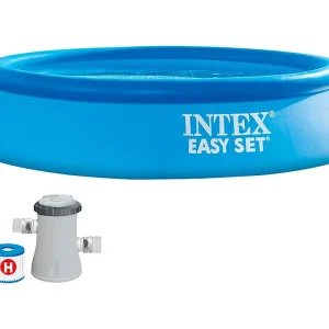 Intex Easy Set Opblaasbaar Rond Zwembad 1942L met Filter Blauw Ø244×61 cm