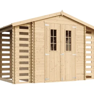 Houten tuinhuis-brandhoutschuurtje met geimpregneerde vloer – 5.47 m² – M391C+M391G Houten tuinhuis-brandhoutschuurtje met geimpregneerde vloer – 5.47 m² – M391C+M391G
