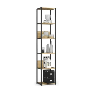 Industrieel Boekenkast Loft Stijl 40cm – Zwart/Dubbel Artisan Dekenmodel, 6 Planken, Mat Afwerking, Zelfmontage Industrieel Boekenkast Loft Stijl 40cm – Zwart/Dubbel Artisan Dekenmodel, 6 Planken, Mat Afwerking, Zelfmontage