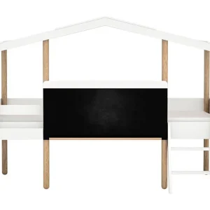 Hutbed met krijtbord MDF wit 90x200cm Hutbed met krijtbord MDF wit 90x200cm