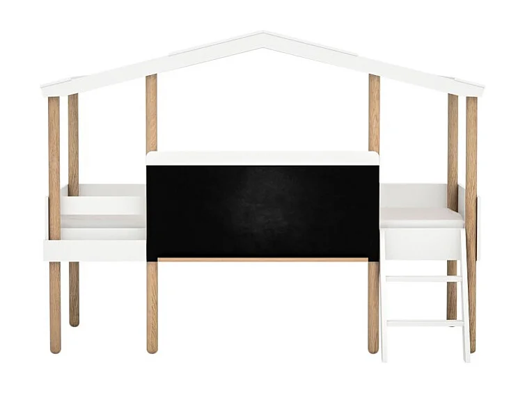 Hutbed met krijtbord MDF wit 90x200cm