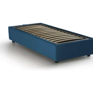 Ilaria Eenpersoonsbed Blauw, Afneembare Hoes Met Opbergruimte, Matrasmaat 90×190 cm Made in Italy