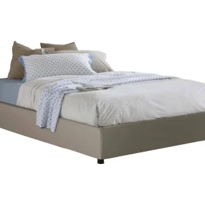 Talamo Italia Frans Bed Isabel Grijs Taupe Opbergvak Matras 140×200 cm, Inclusief Frame Made in Italy