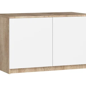 Kastverhoger Dressoir S90 2D 2SZ – Sonoma Eiken/Wit – 90x55x51 cm – Zelfmontage Meubel