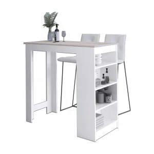 Hoge Bartafel 115cm Staand Wit/Dubbel Sonoma Eiken – Zelfmontage, Ideaal voor 4 Personen, Mat Afwerking Hoge Bartafel 115cm Staand Wit/Dubbel Sonoma Eiken – Zelfmontage, Ideaal voor 4 Personen, Mat Afwerking