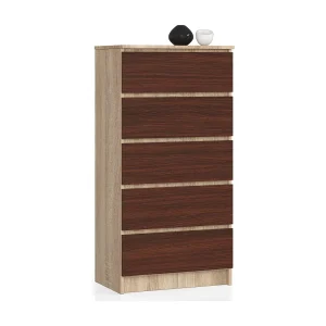 Ladekast K60 met 5 Lades / AKORD Furniture Factory / Sonoma Eik – Venge / 60 x 121 x 40 cm Ladekast K60 met 5 Lades / AKORD Furniture Factory / Sonoma Eik – Venge / 60 x 121 x 40 cm