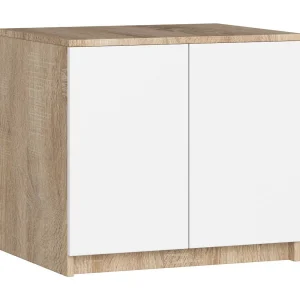 Kastopzet S60 Star in Sonoma Eiken/Wit, 60x55x51cm, 2 Deuren, Laminated Paneel