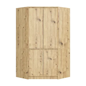 Hoekkast S100 4D in Artisan Eiken – Stijlvol en Ruim Design met 6 Planken en 4 Deuren, Vrijstaand en Zelfmontage.