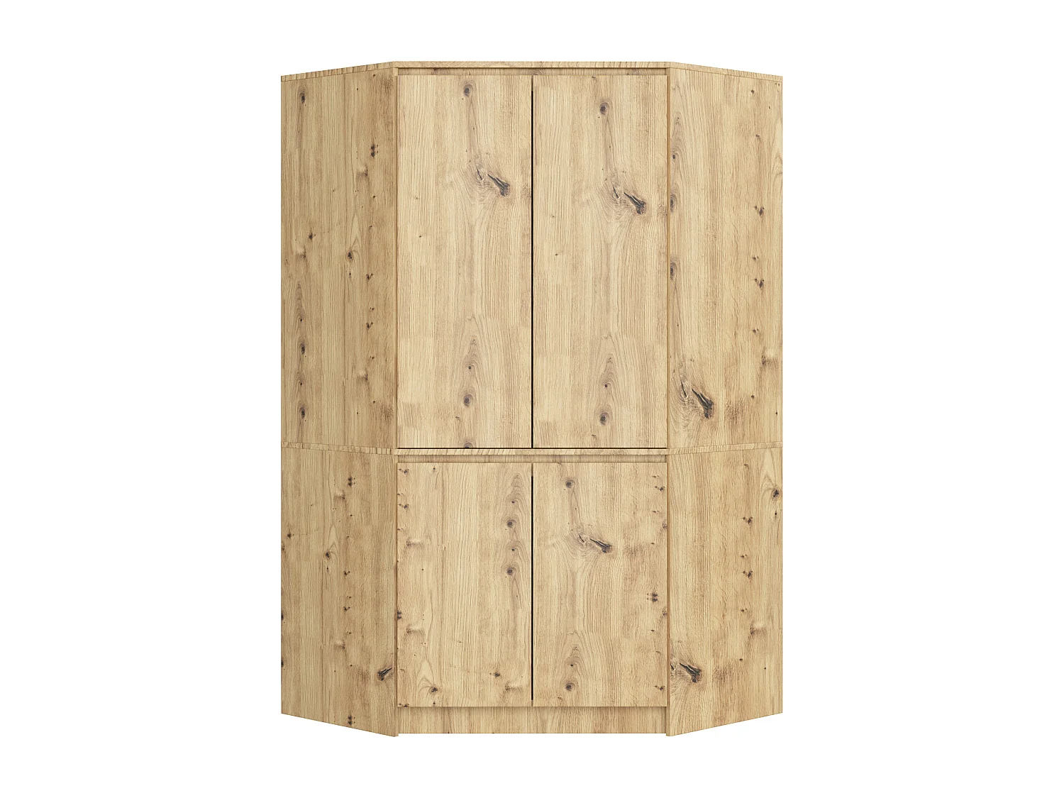 Hoekkast S100 4D in Artisan Eiken - Stijlvol en Ruim Design met 6 Planken en 4 Deuren, Vrijstaand en Zelfmontage.