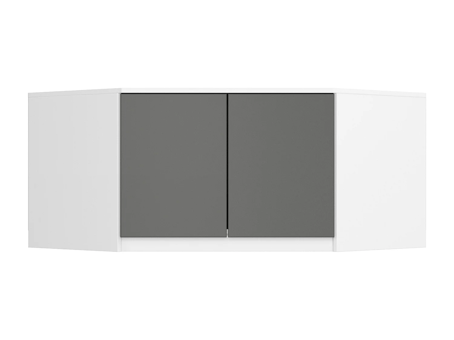 Kastopzetstuk in Wit/Grijs - S100 | Bovenkast voor Opbergruimte - 2 Deuren, 3 Planken | Zelfmontage | 100x50x55 cm | Mat Laminaat Afwerking