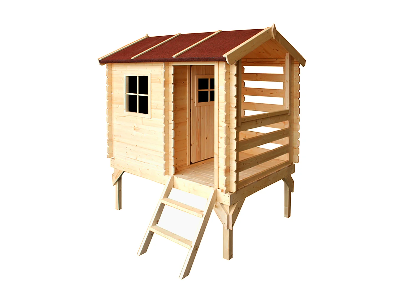 Houten speelhuis voor kinderen H205 x 182 x 146 cm / 1,1 m2 - TIMBELA M501B
