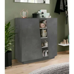 Joel schoenenrek, Multifunctionele kast met 2 deuren, Ingang schoenenrek, 100% Made in Italy, 80x38h86 cm, Leisteen Joel schoenenrek, Multifunctionele kast met 2 deuren, Ingang schoenenrek, 100% Made in Italy, 80x38h86 cm, Leisteen