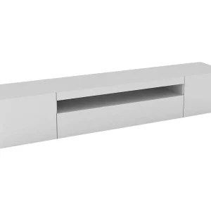 Dmora Tv-meubel Jesse 40x200x37 cm Wit Hoogglans, 2 Planken, 4 Vakken, 3 Deuren, Made in Italy Dmora Tv-meubel Jesse 40x200x37 cm Wit Hoogglans, 2 Planken, 4 Vakken, 3 Deuren, Made in Italy