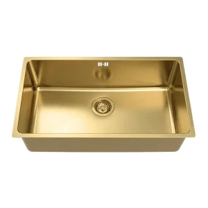 Inoxa spoelbak 1 grote spoelbak 76×44 in geborsteld goud roestvrij staal – Essebagno Inoxa spoelbak 1 grote spoelbak 76×44 in geborsteld goud roestvrij staal – Essebagno