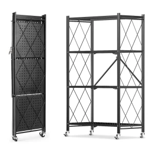 HomeMiYN 3-4 lagen opvouwbare opbergplank, multifunctionele opbergplank, rolplank, 71*34*121,40 cm, zwart HomeMiYN 3-4 lagen opvouwbare opbergplank, multifunctionele opbergplank, rolplank, 71*34*121,40 cm, zwart
