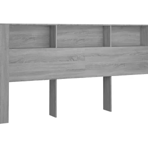 Hoofdbordkast 220×18,5×104,5 cm grijs sonoma eikenkleurig